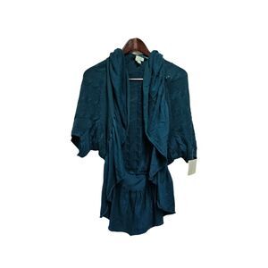 SHU SHU Cardigan Sweater Blue‎ LARGE 100% Cotton